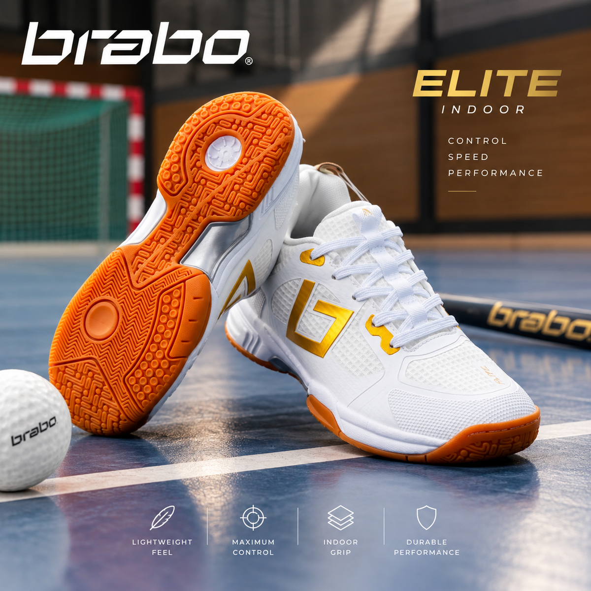 Brabo - Shoe Indoor Tribute White/Gold