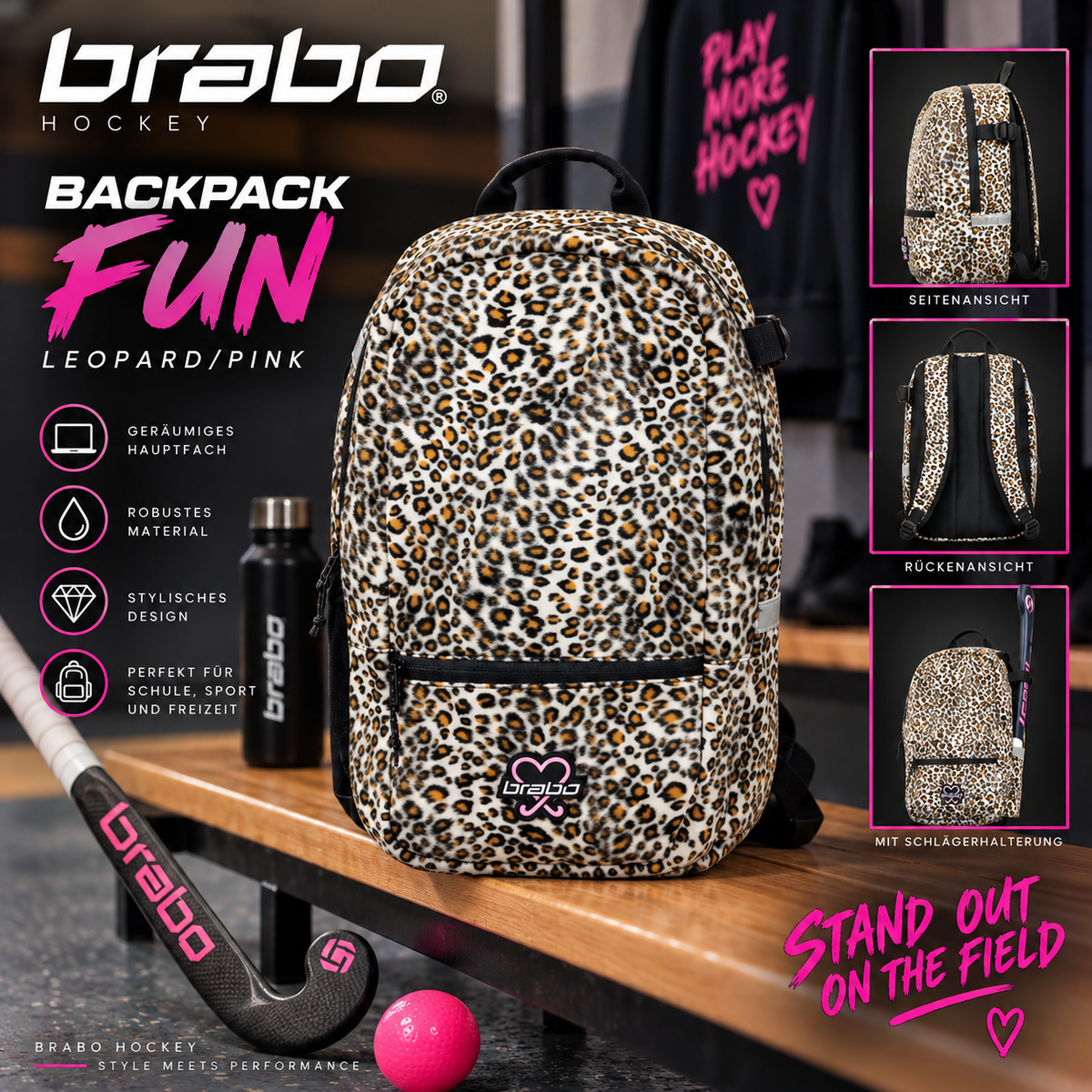 Brabo - Backpack FUN Leopard/Pink