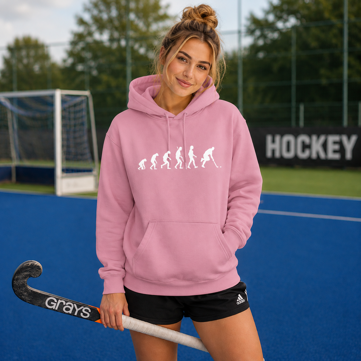 OurEvolution Hoodie Lilac Dream mit Schwarzer Schrift