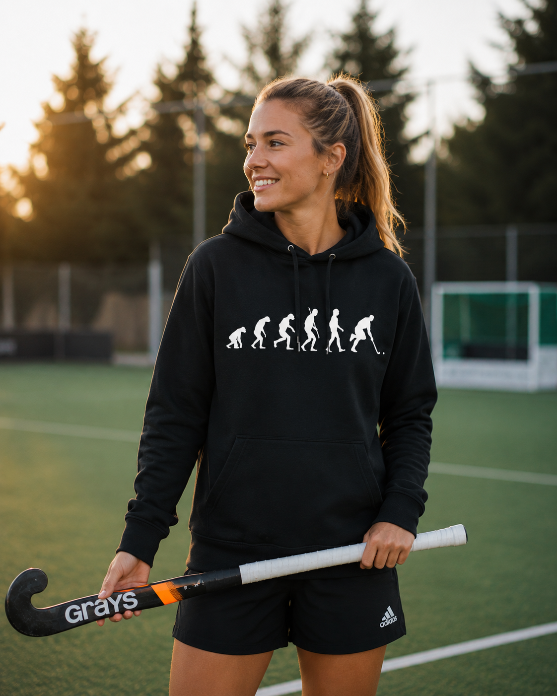 OurEvolution Hoodie Black mit Weißer Schrift
