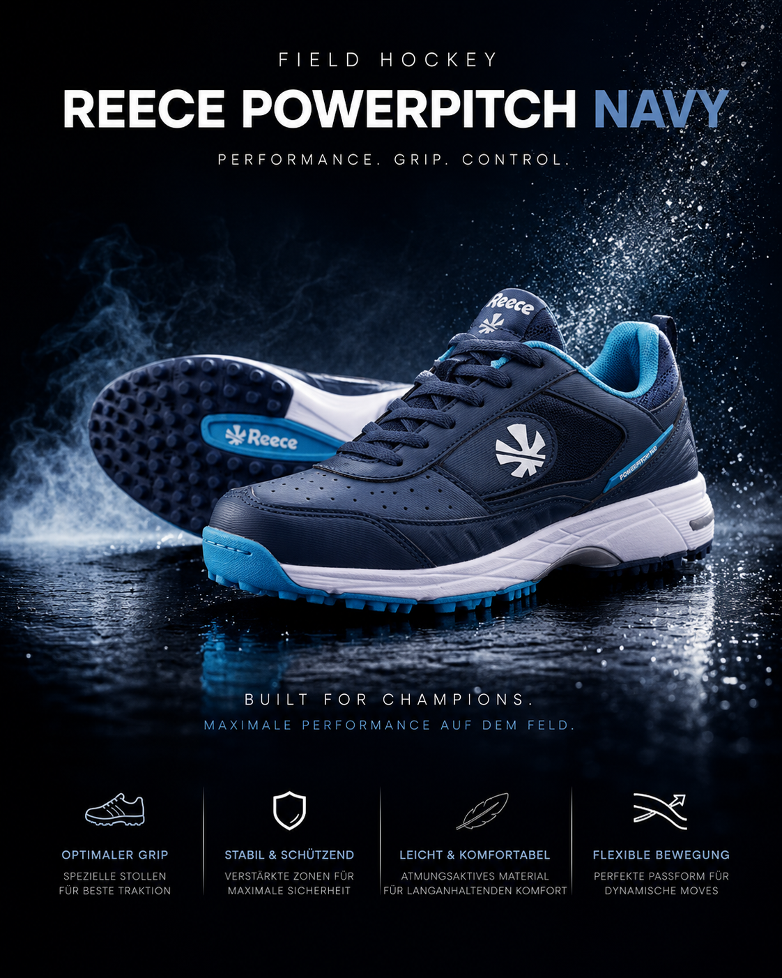 Reece - Powerpitch Feld Hockeyschuhe Marine