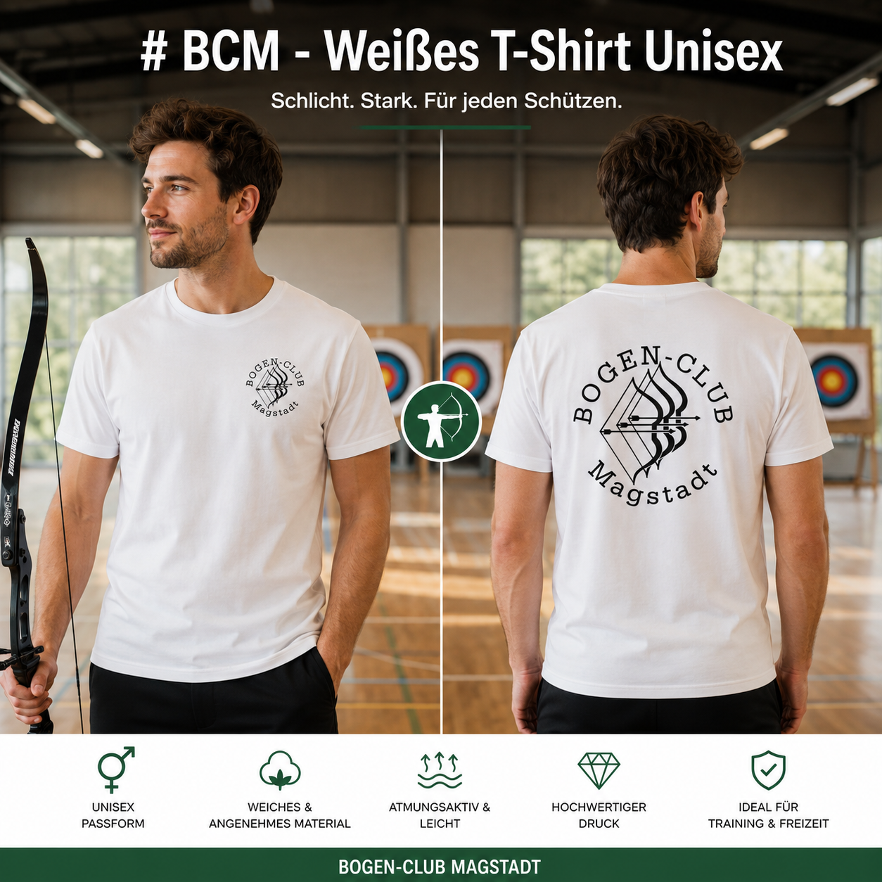 BCM - Weißes T-Shirt Unisex