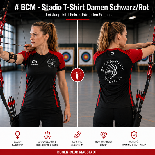 BCM - Stadio T-Shirt Damen Schwarz/ Rot