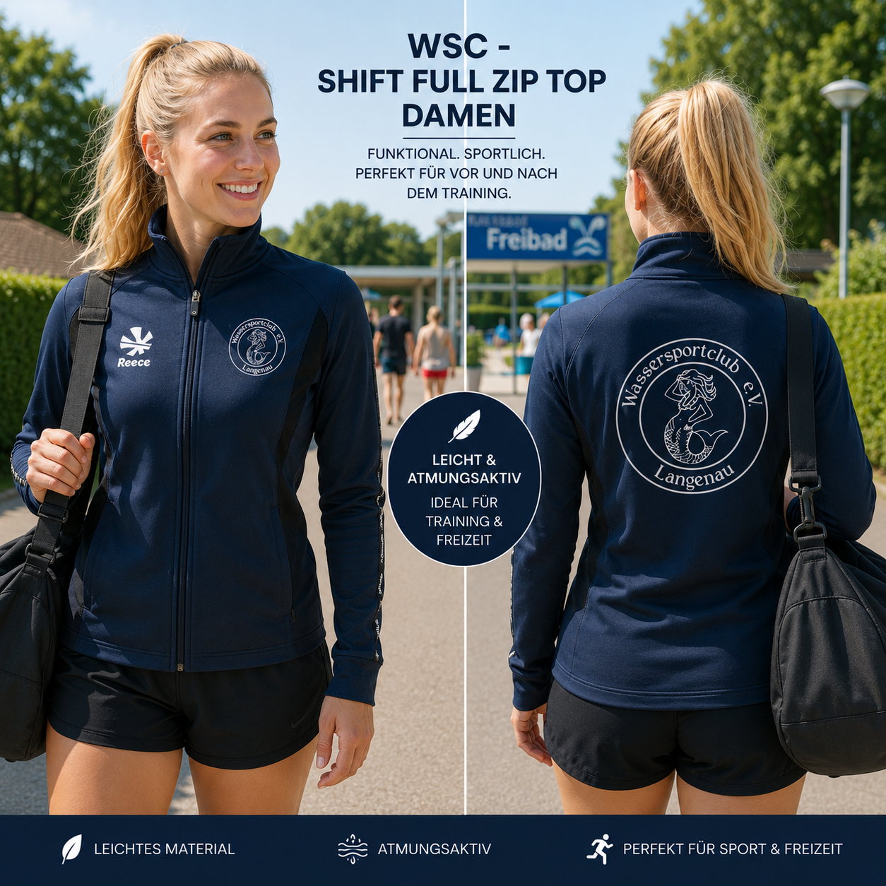 WSC - Shift Full Zip Top Damen - Marine