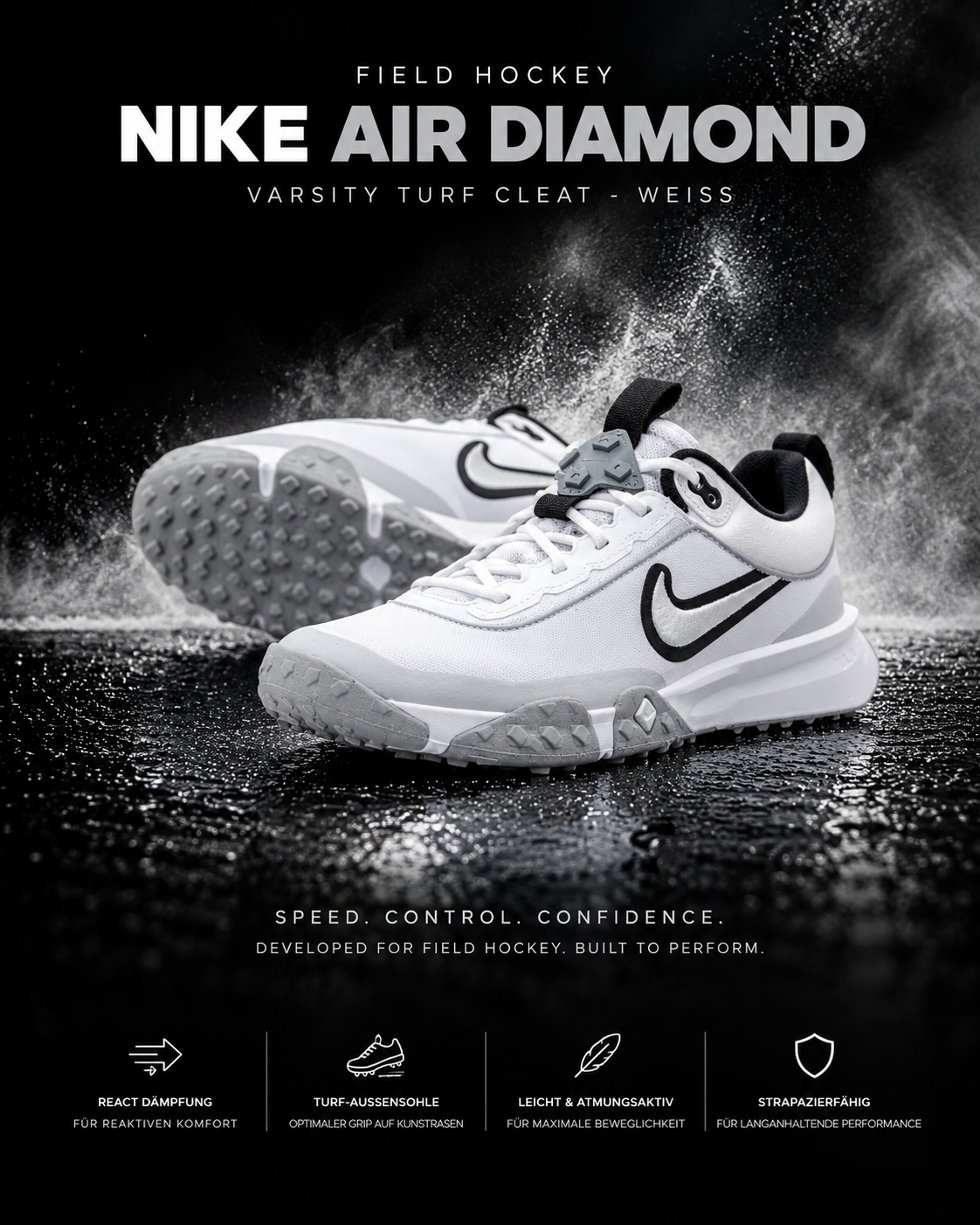 Nike - Air Diamond Varsity Turf Cleat- Weiß
