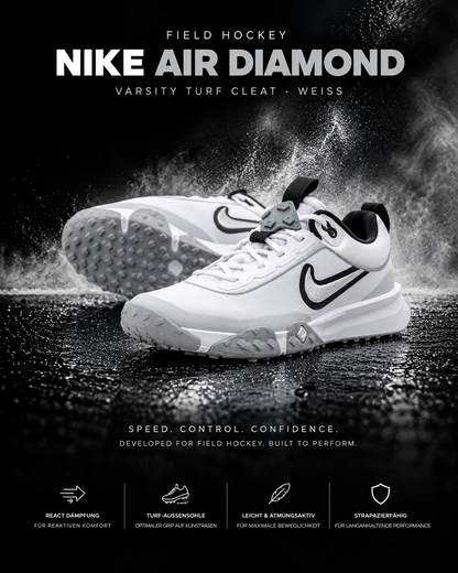 Nike - Air Diamond Varsity Turf Cleat- Weiß
