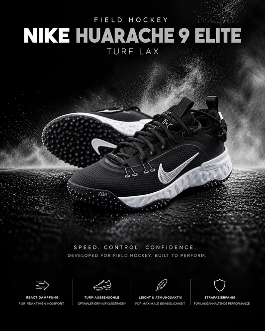 Nike - Huarache 9 Elite Turf Lax Schwarz